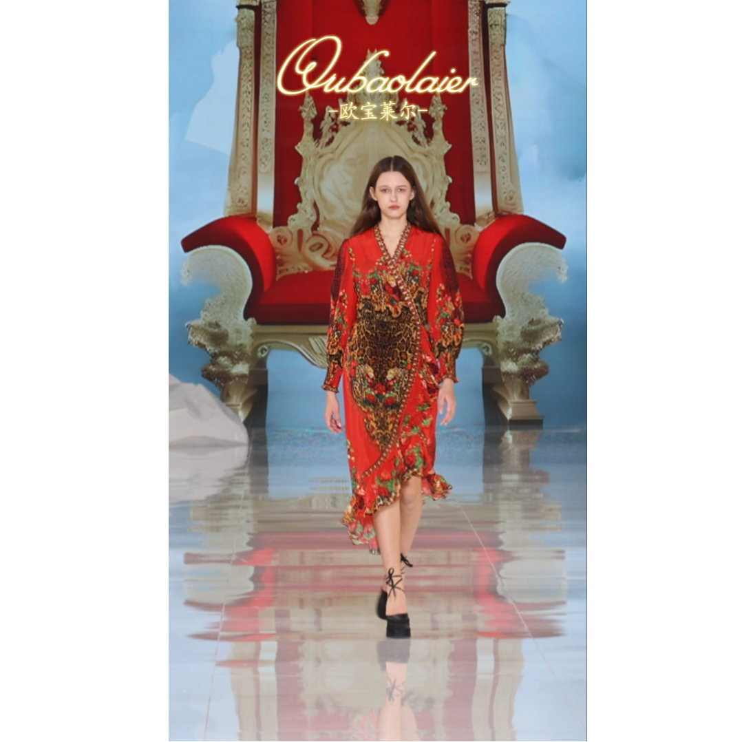 欧宝莱尔时尚气质真丝连衣裙305-24102