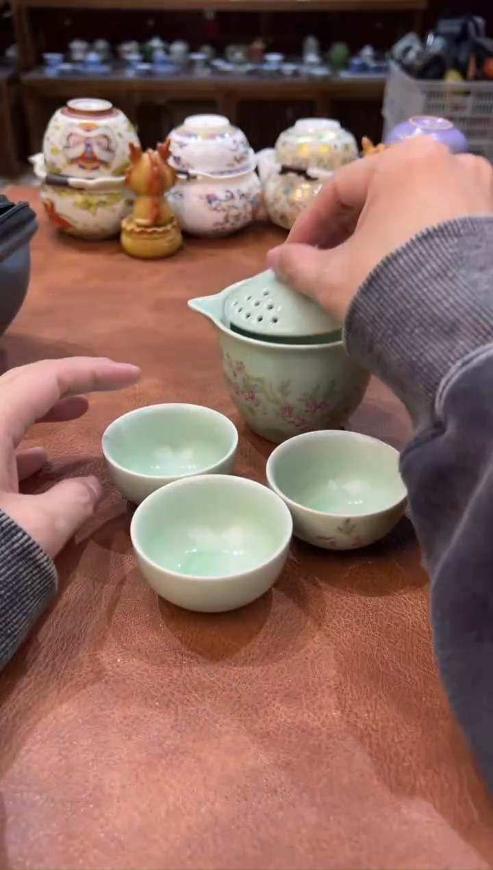 真的很便宜会开片的旅行茶具