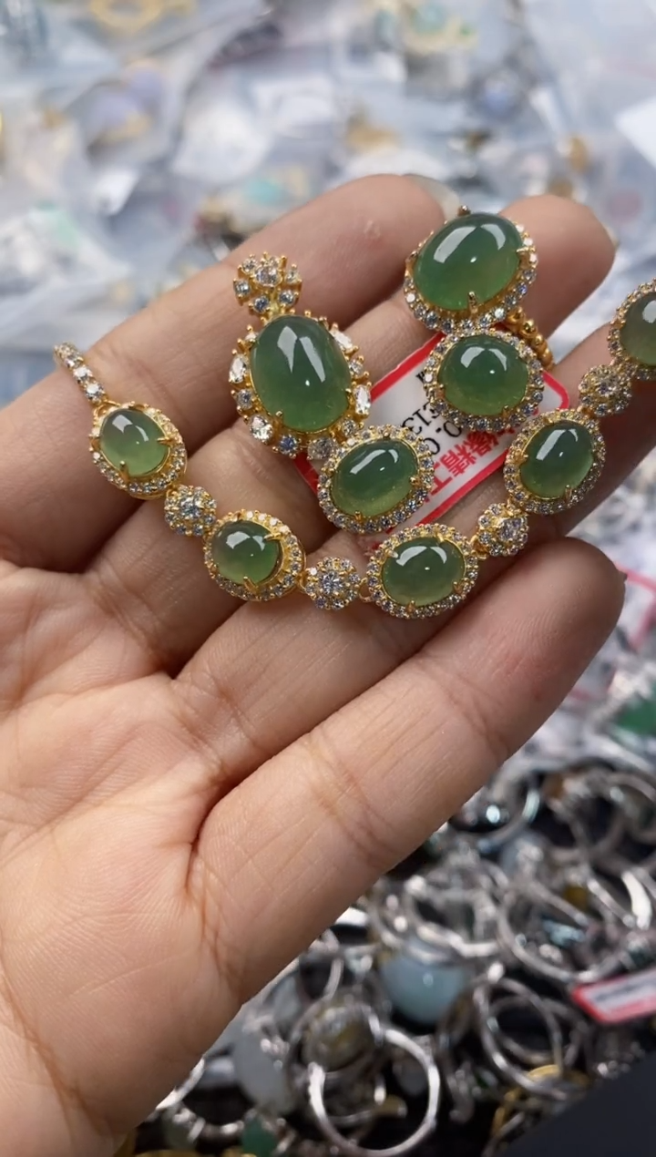 银S925镶嵌戒指翡翠11               5