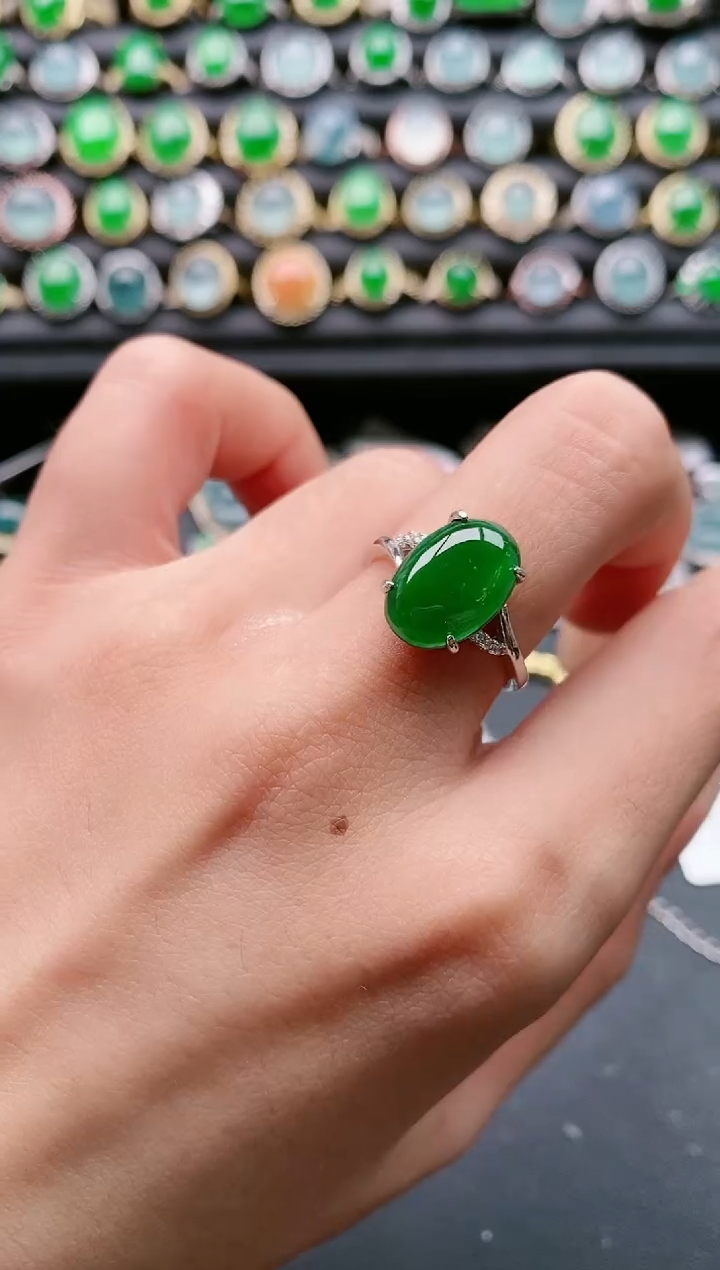 【闪购商品】翡翠戒指银S925镶嵌1111