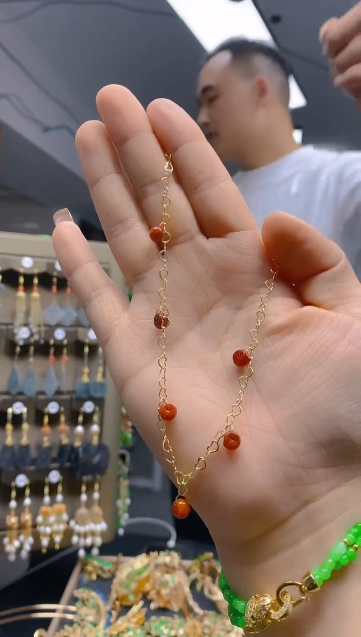 【闪购商品】翡翠耳饰合金0317翡翠脚链