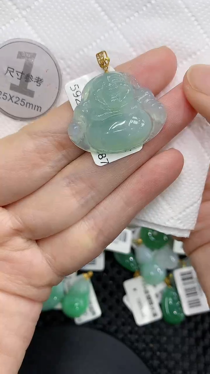 颈饰18K金镶嵌翡翠a货支持复检百元以上9元证书费自理