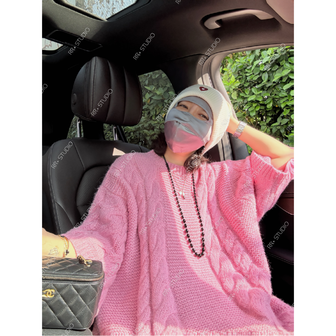 23568高级感气质麻花圆领毛衣女秋冬设计感慵懒休闲针织上衣