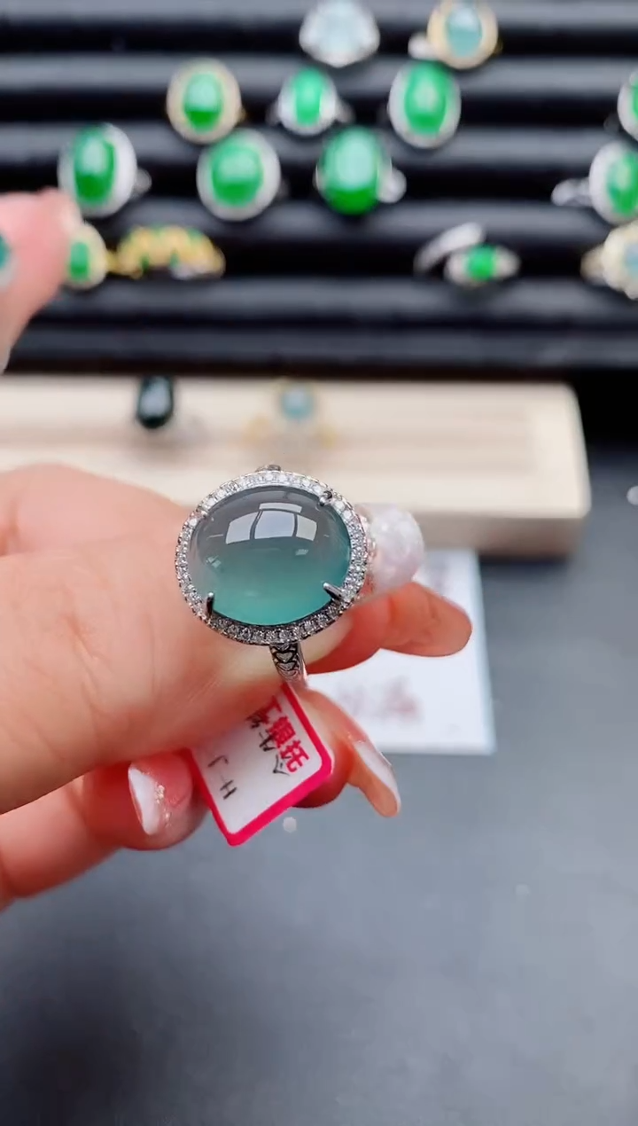 【闪购商品】翡翠戒指银S925镶嵌321312