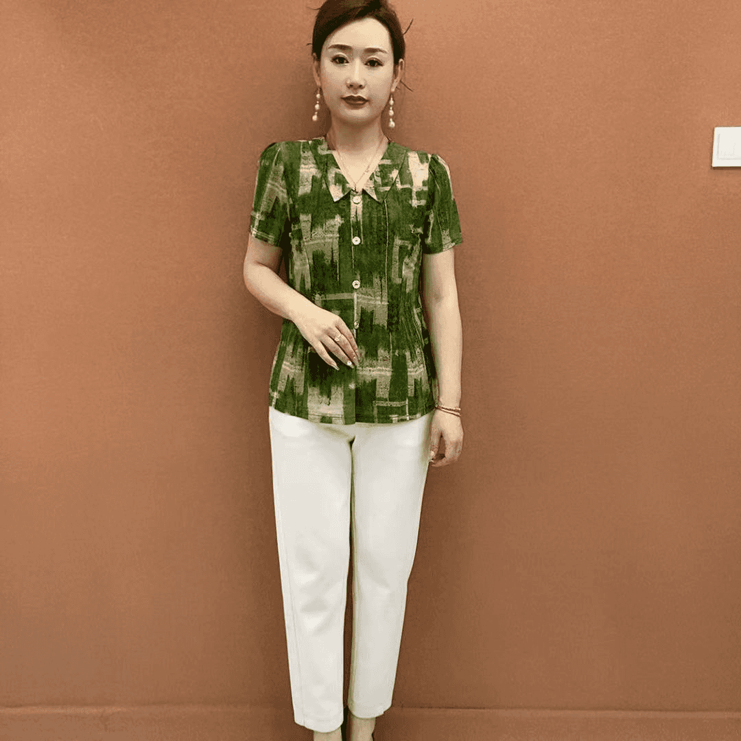 2025夏季新款妈妈装减龄宽松休闲时尚百搭显瘦T恤小衫大码上衣