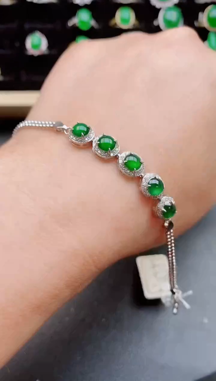 【闪购商品】翡翠手链银S925镶嵌321321