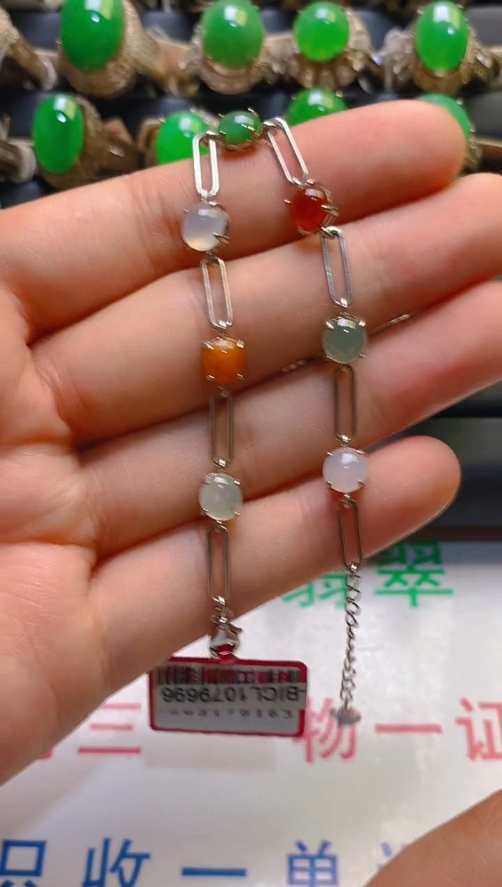 【闪购商品】翡翠银S925镶嵌耳饰天然A货翡翠1
