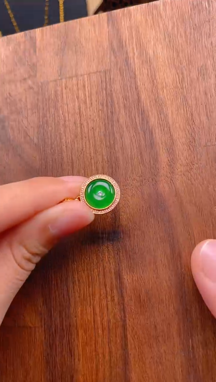 【闪购商品】翡翠吊坠(不含链)银S925镶嵌平安扣吊坠