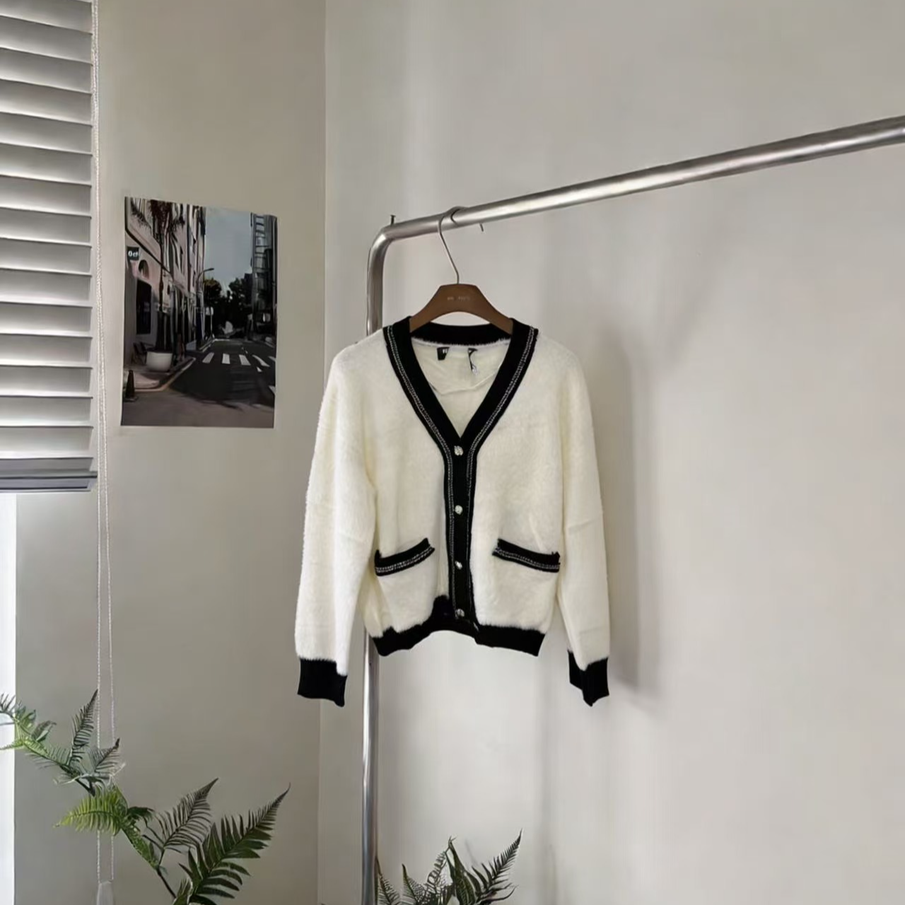 绒感小香风开衫（染色瑕疵）2512261908