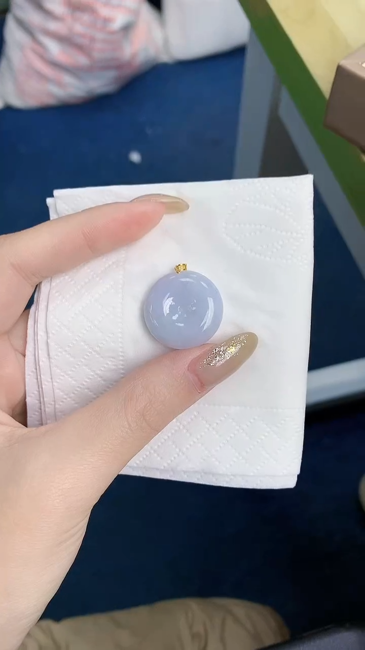 【闪购商品】翡翠颈饰18K金镶嵌天然A货翡翠 22