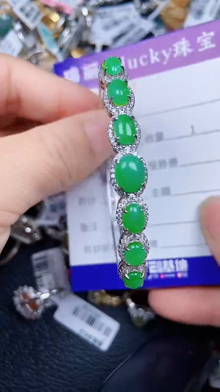 颈饰银S925镶嵌翡翠2497