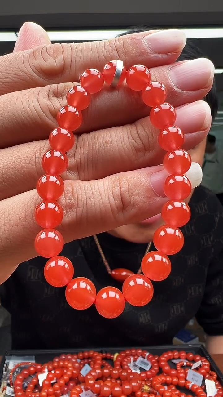 未镶嵌珠串南红玛瑙云南保山河湾料8mm+