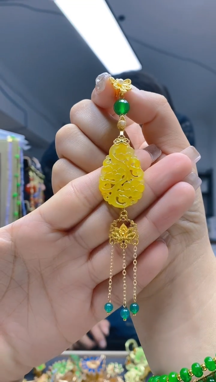 【闪购商品】翡翠耳饰合金296翡翠压襟