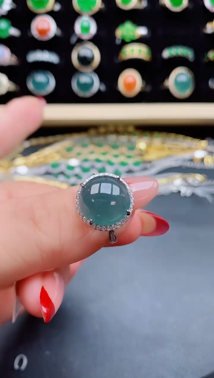 【闪购商品】翡翠戒指银S925镶嵌13213