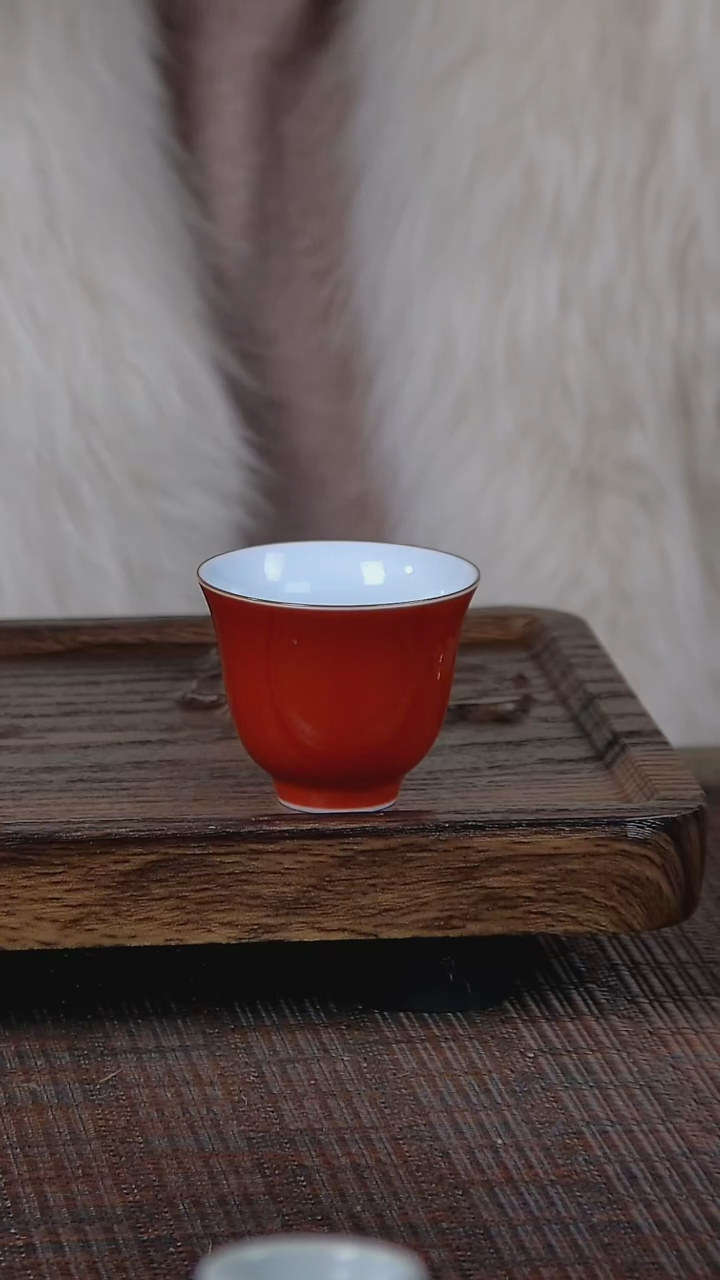 【闪购商品】折葵非器手工手绘霁红紫金口杯