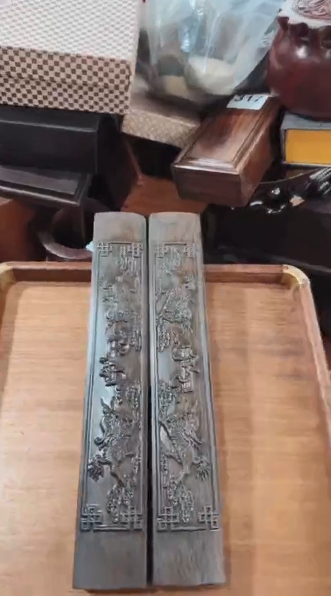 【闪购商品】香榧木HT   孤品大号镇尺一对