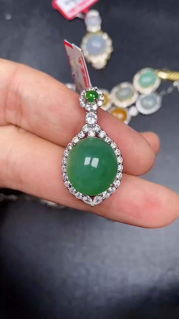 银S925镶嵌戒指翡翠3500