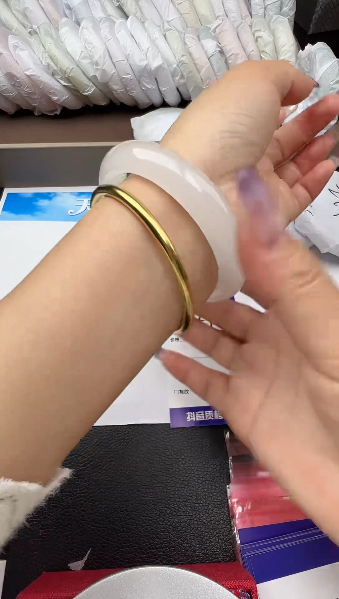 未镶嵌手镯石英质玉圈口55 56