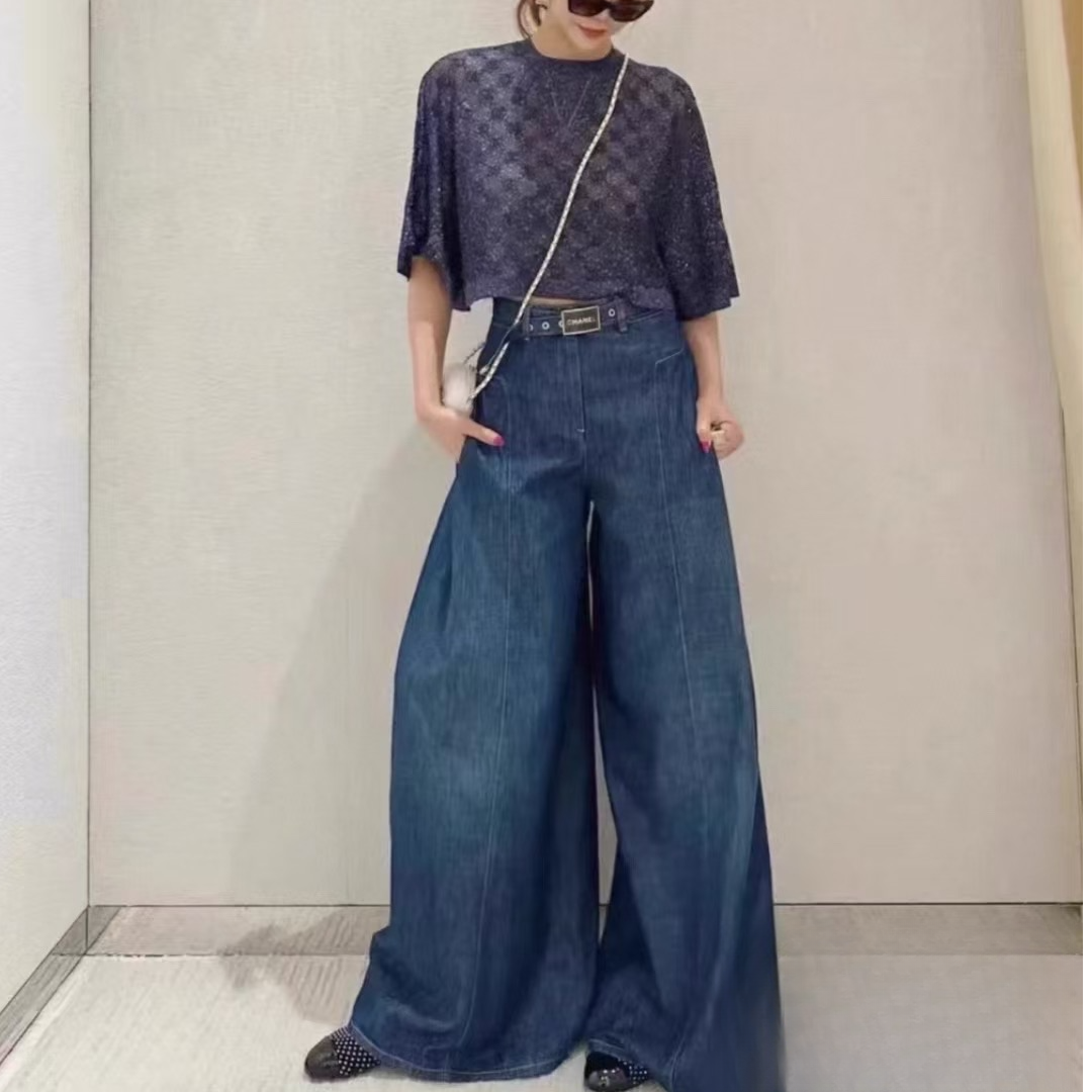 未使用 Chanel/香奈儿 牛仔长裤 蓝色/36