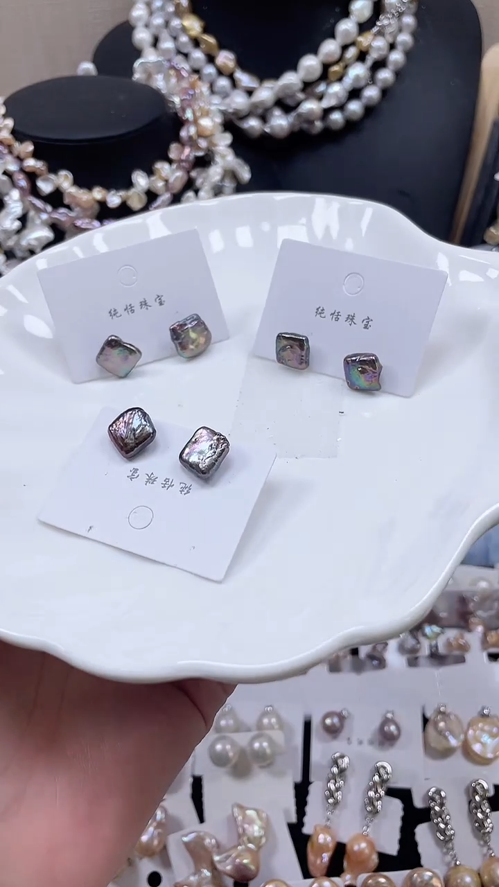 未镶嵌耳饰淡水珍珠【纯恬饰品】（多样性发货发一）