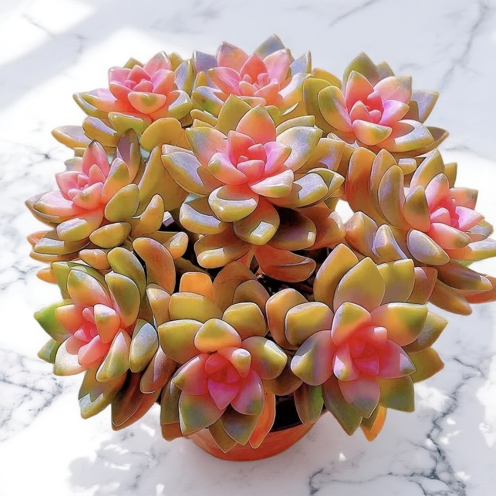 浪漫粉樱花锦多肉植物新手好养室内办公桌客厅可养带培育盆土发货