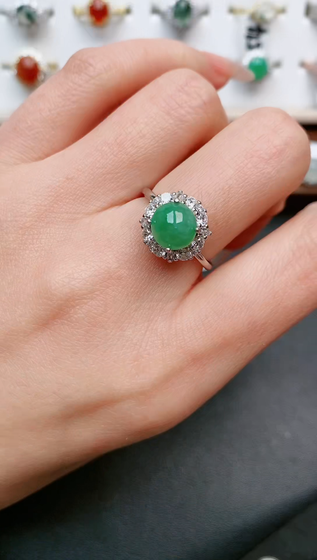 【闪购商品】翡翠戒指银S925镶嵌....