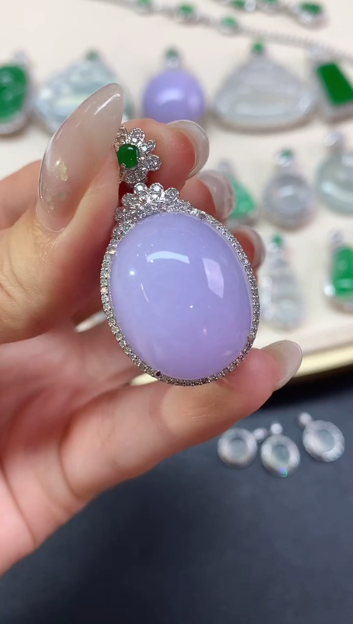 翡翠18K金镶嵌吊坠(不含链)吊坠(不含链)|16800