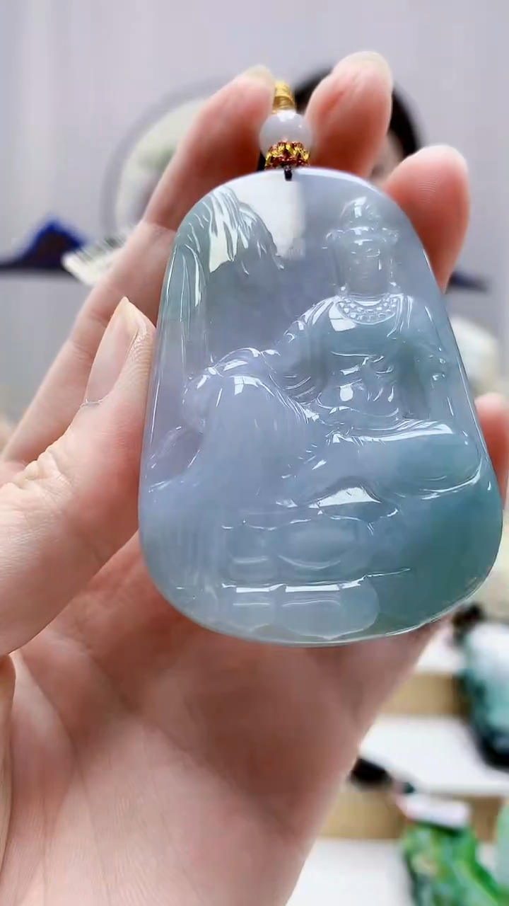 未镶嵌定制翡翠4812zm-毛货挂件44观音
