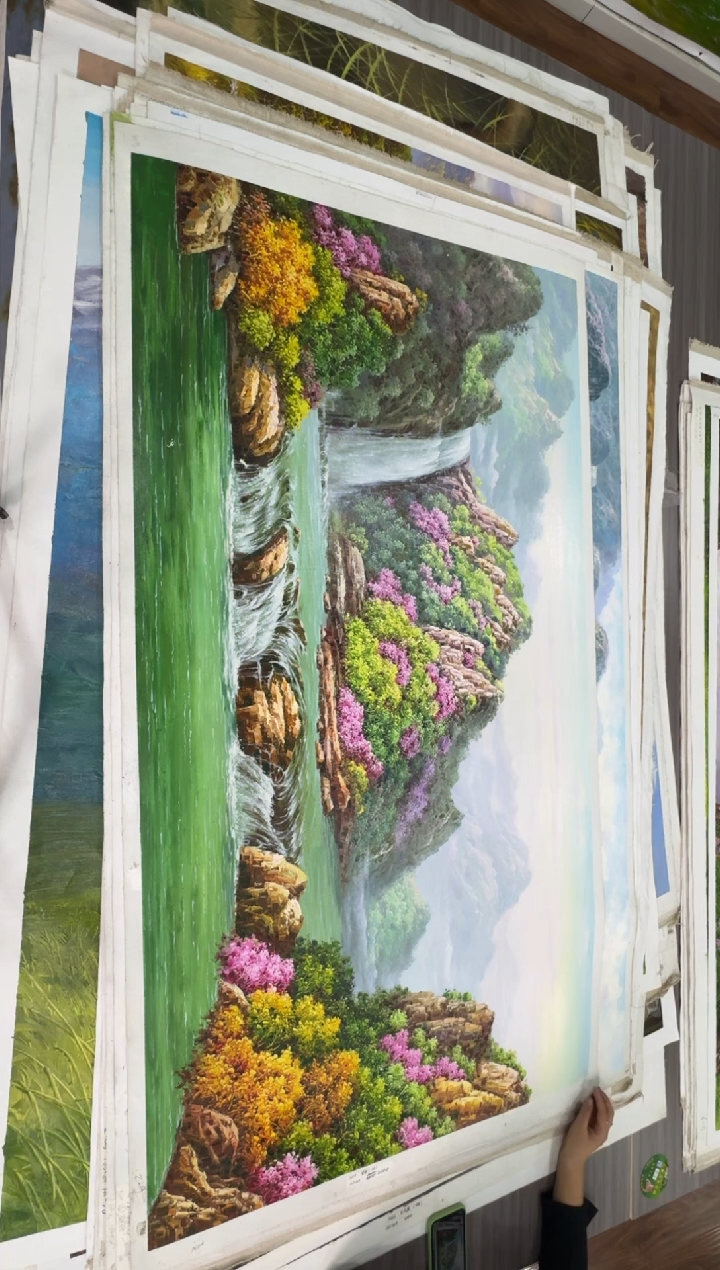 油画【87号】约1.6米丨朝鲜原创纯手绘孤品油画丨顺丰包邮   