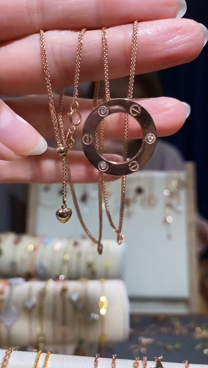 【闪购商品】钻石项链18K金镶嵌项链