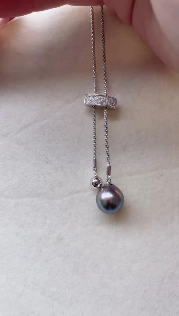 【闪购商品】海水珍珠毛衣链银S925镶嵌A42