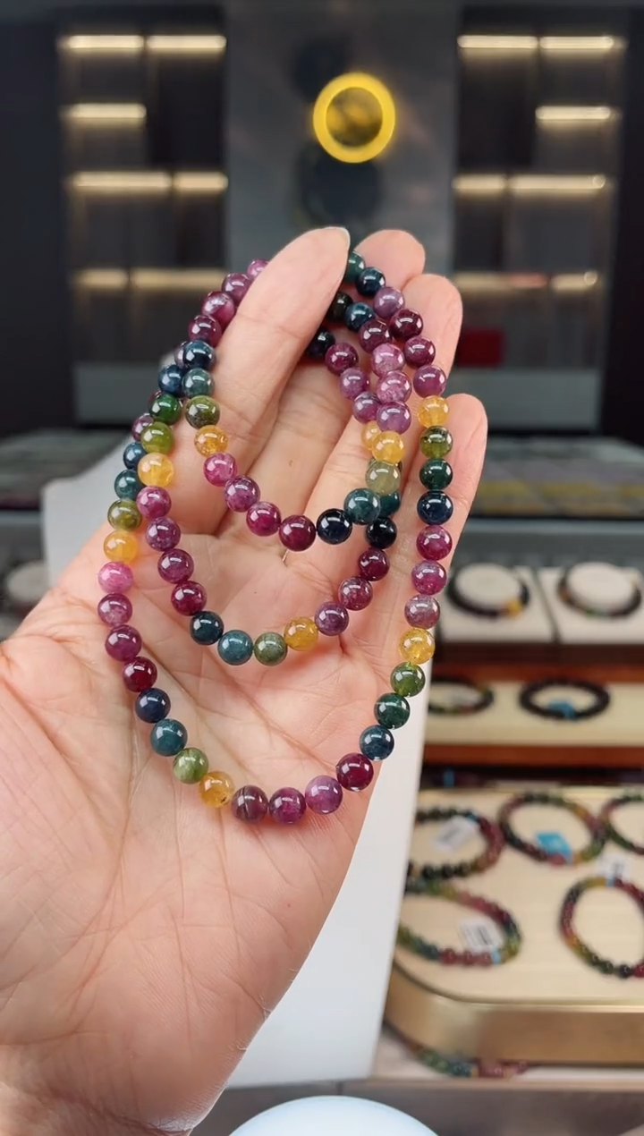 【闪购商品】碧玺三圈手串未镶嵌（多样性发一条）Q 