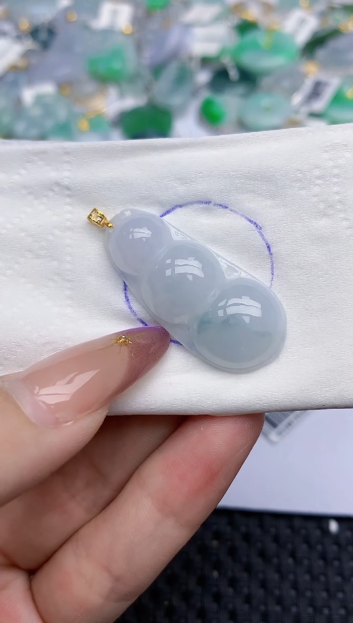 翡翠18K金镶嵌颈饰175   天然翡翠A货  百元以上9米证书费自理