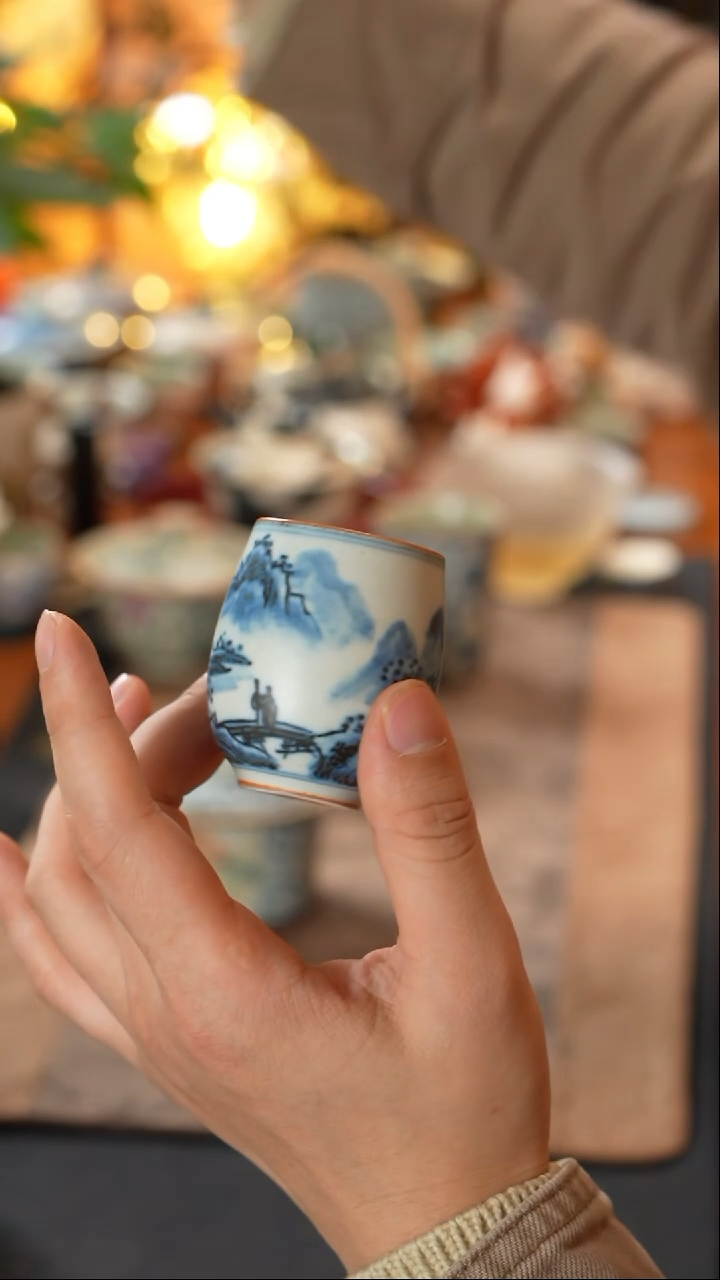 【闪购商品】朴云堂山水腰鼓杯山水腰鼓杯