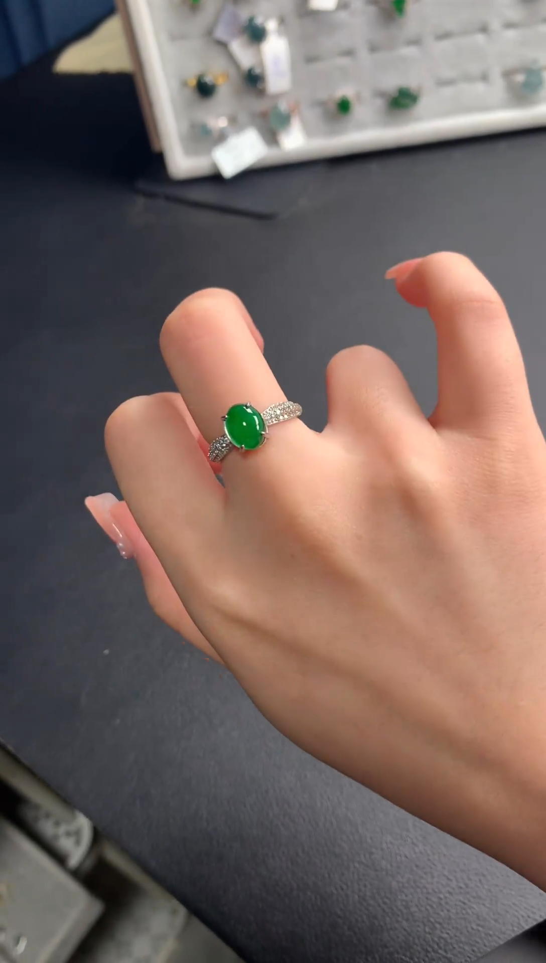 【闪购商品】翡翠戒指银S925镶嵌542141