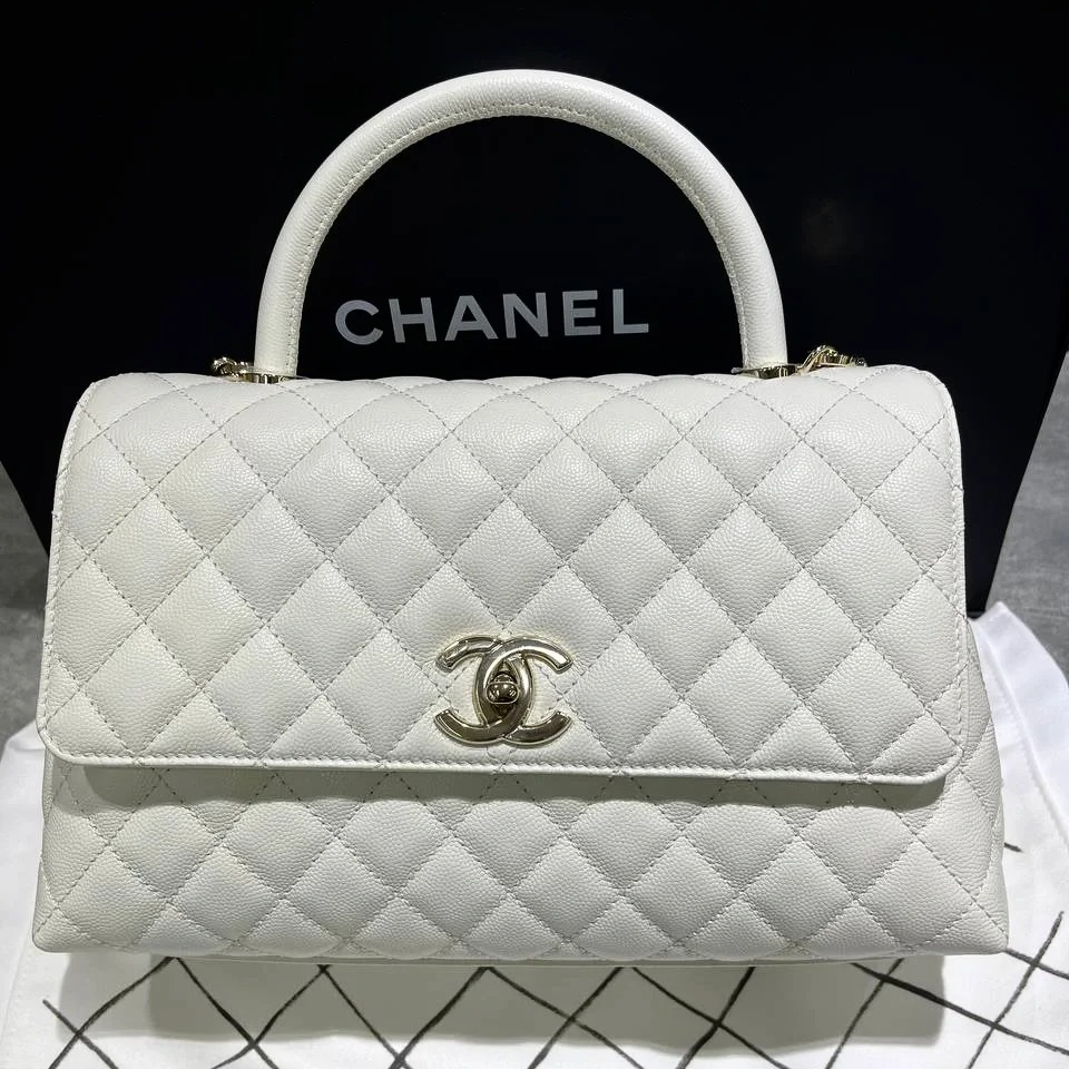 99新 Chanel/香奈儿 小花JerryCoco Handle 中号芯片开 金扣 