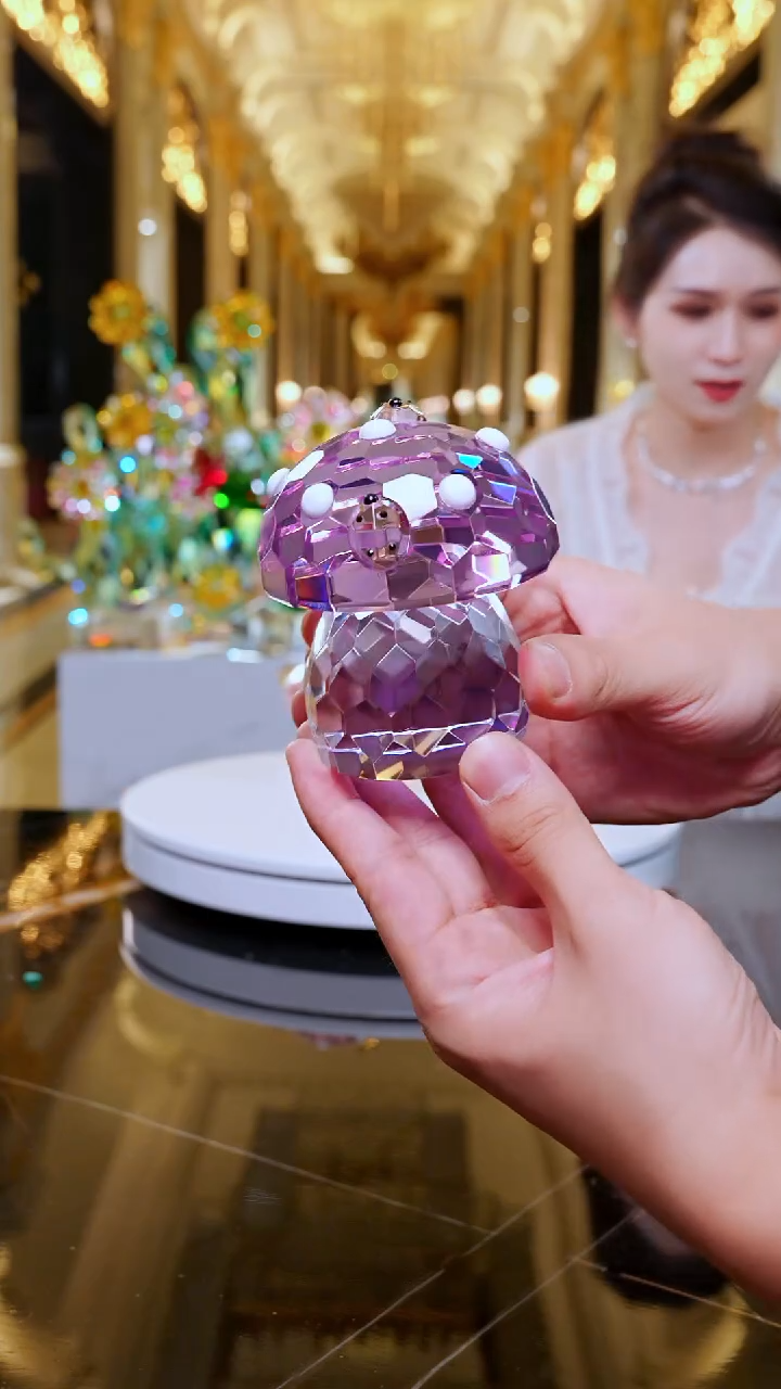 手工艺品琉璃YB00381紫色蘑菇小号