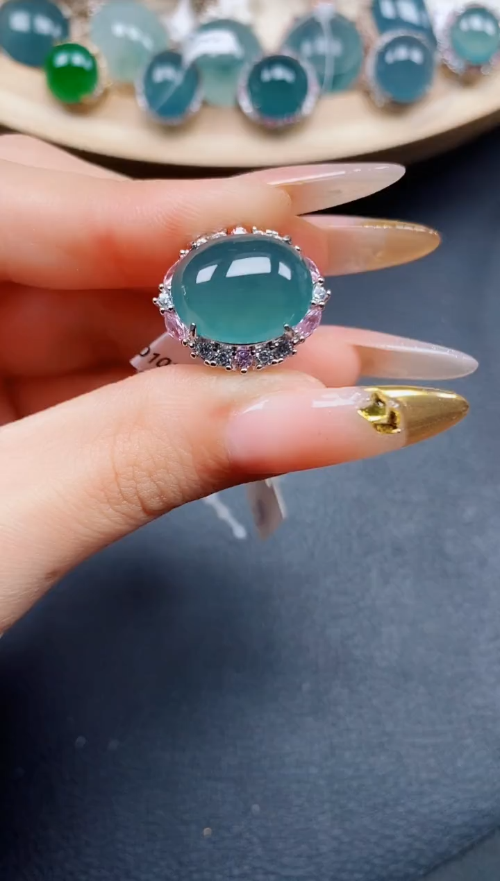 【闪购商品】翡翠戒指银S925镶嵌翡翠