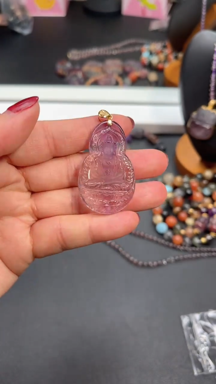 【闪购商品】水晶颈饰18K金镶嵌【百晶灵儿】天然水晶定制款