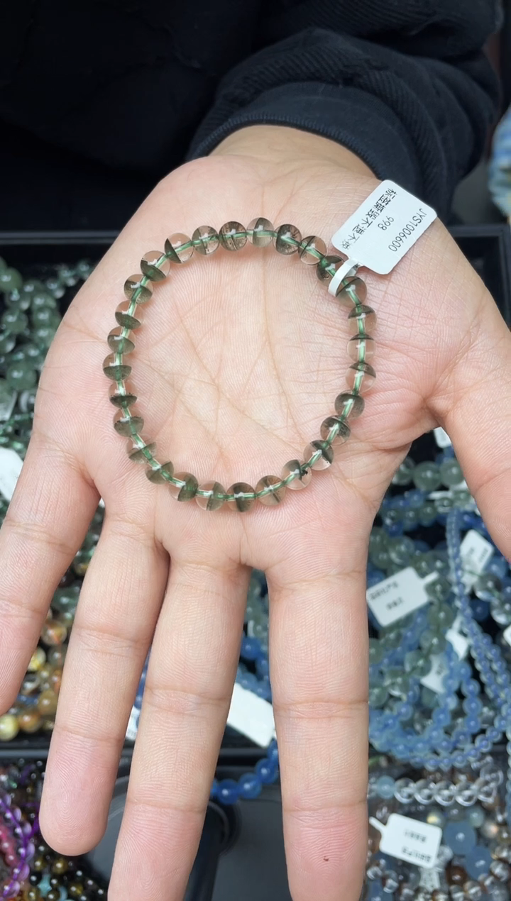 未镶嵌手链水晶六***猫绿幽灵6.8