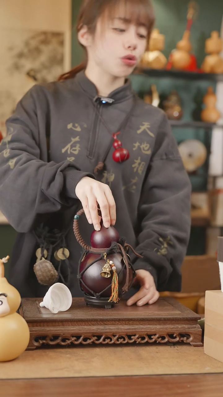 【闪购商品】129号精品天然大漆工艺防渗内胆酒葫芦~