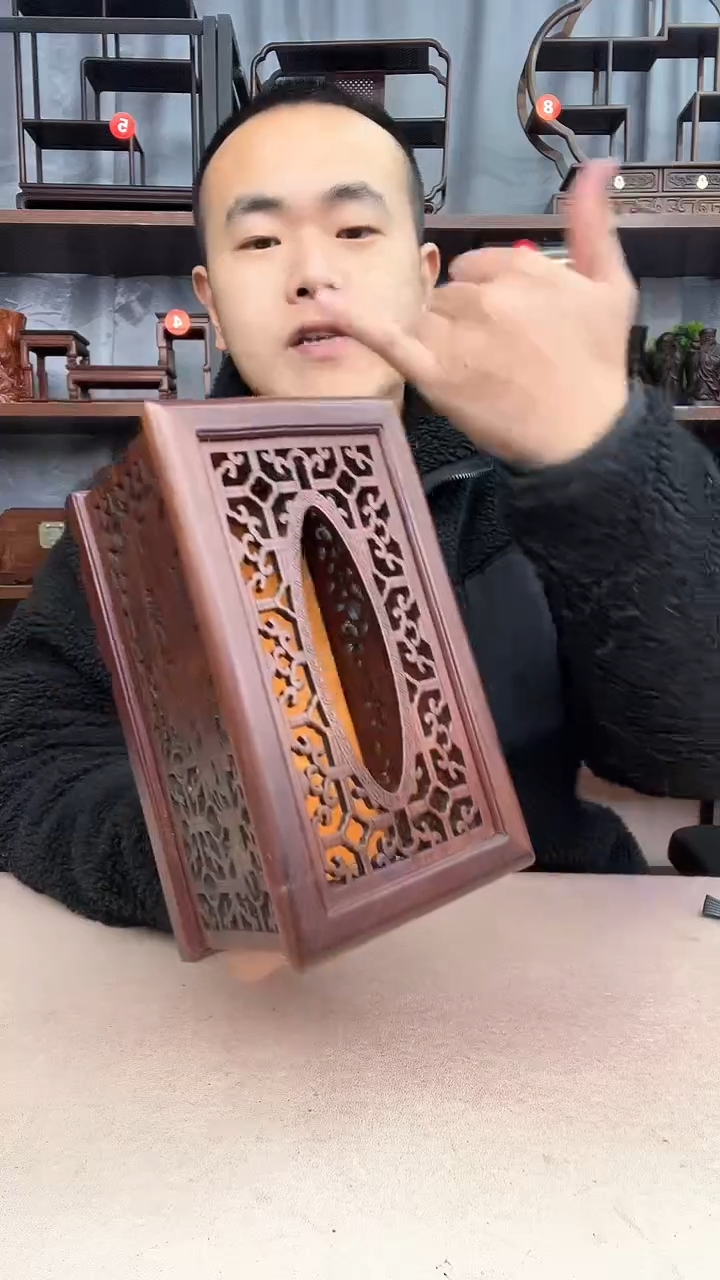 【闪购商品】乌木类端景台166小李子红木工艺品