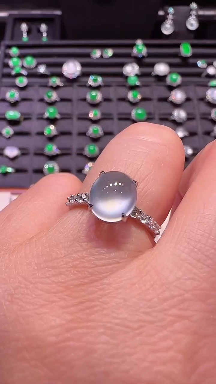 【闪购商品】翡翠戒指18K金镶嵌戒指