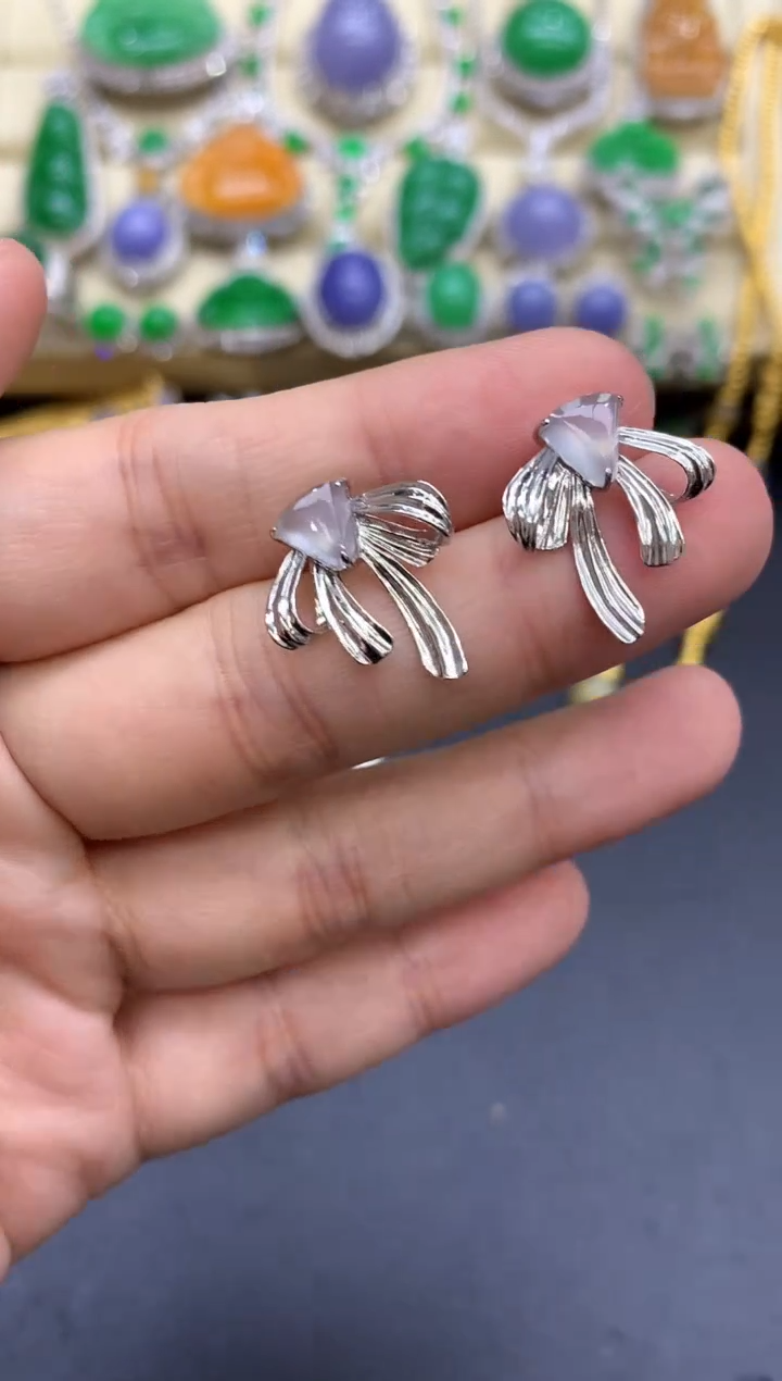 18K金镶嵌翡翠耳饰223-中国好珍宝1