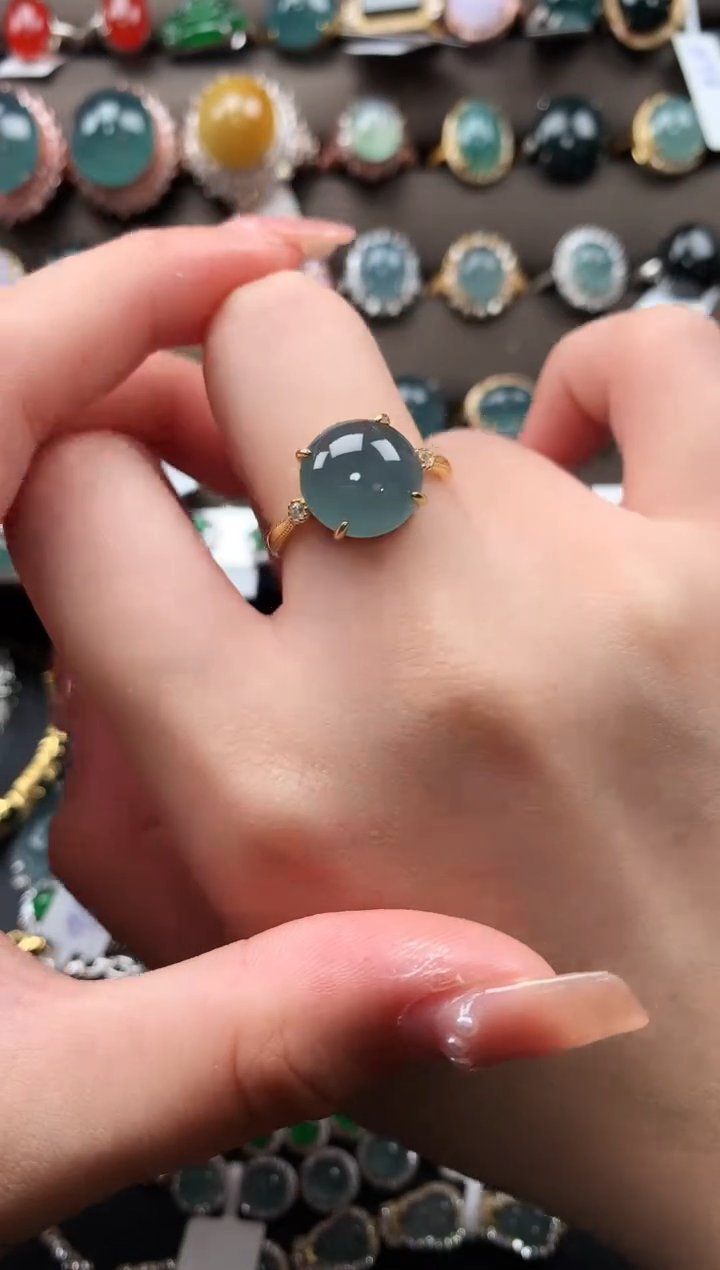 【闪购商品】翡翠戒指银S925镶嵌52141