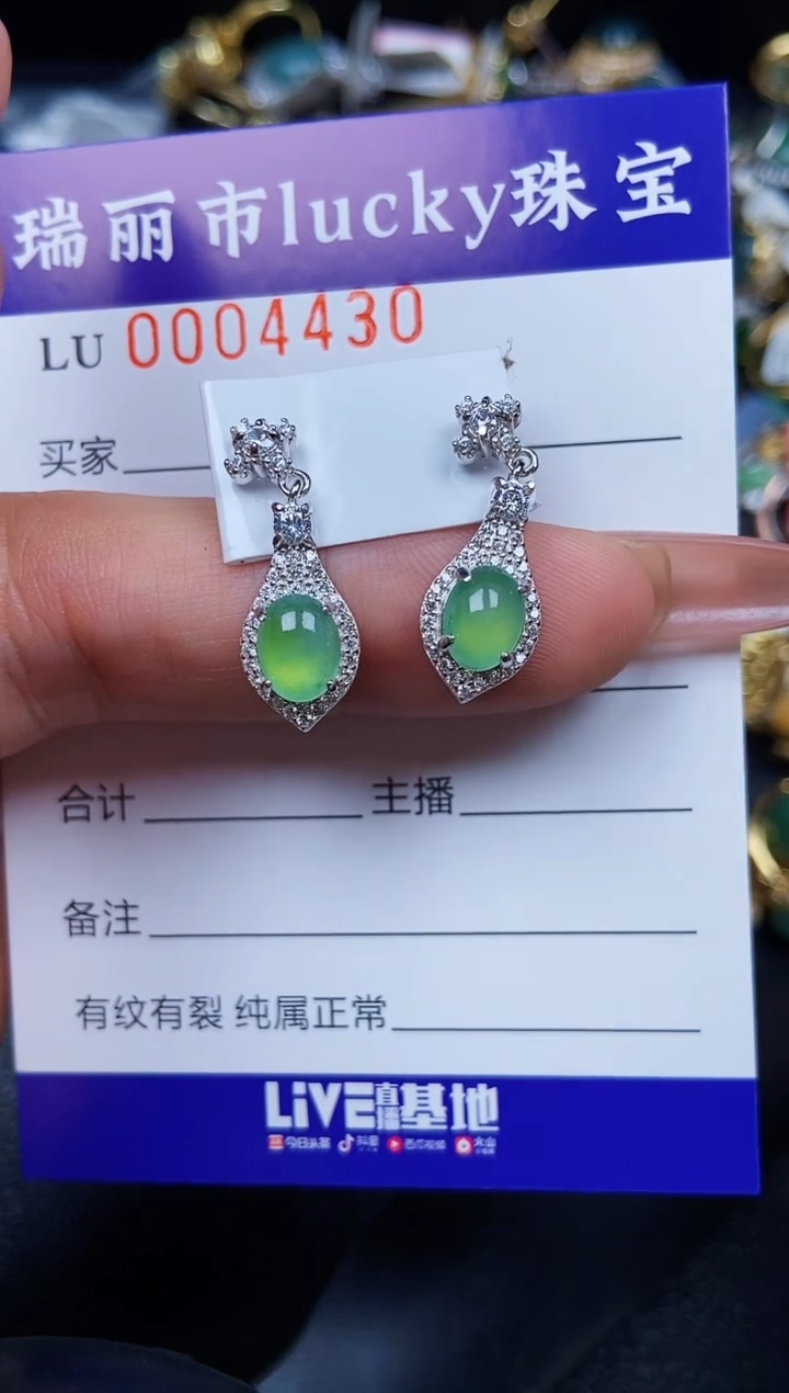 翡翠银S925镶嵌颈饰4430