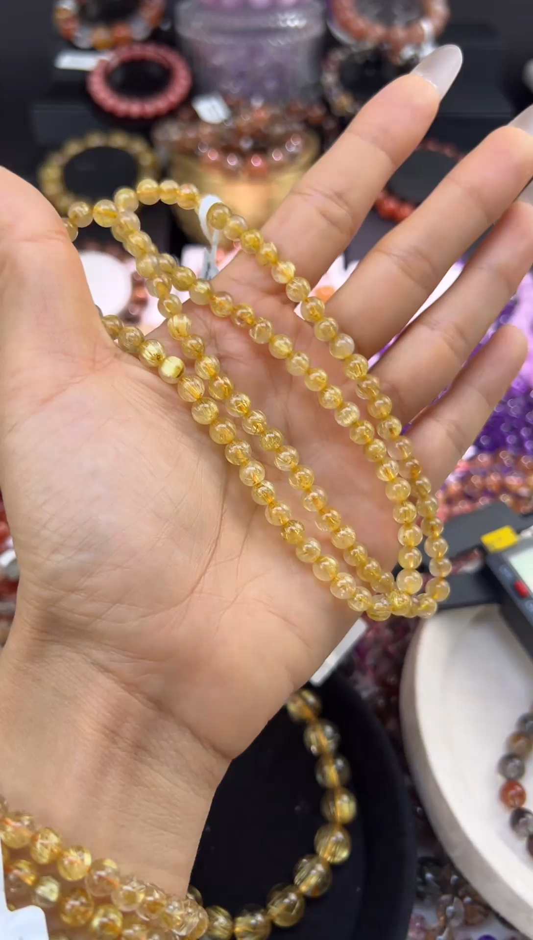 未镶嵌手串水晶金发晶三圈5.6mm