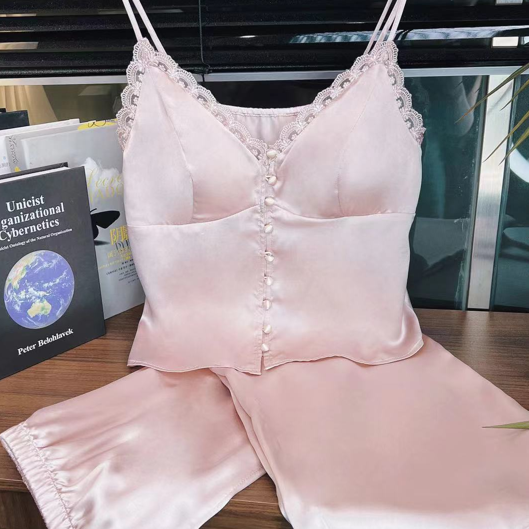 【日月禾 】6A重磅100%桑蚕丝吊带长裤女款T2368