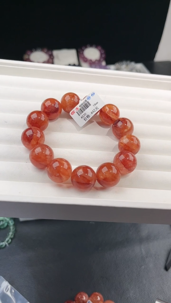 【闪购商品】水晶手链未镶嵌多样性发一红胶花18mm