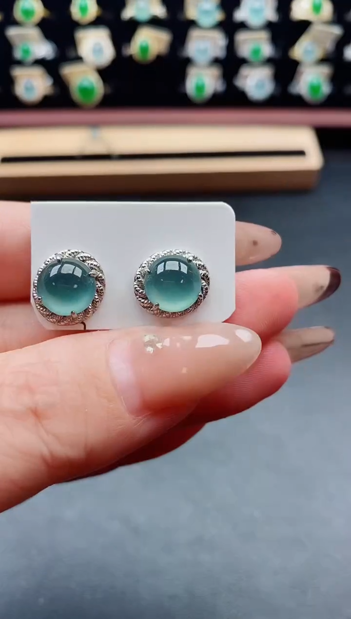 银S925镶嵌戒指翡翠1